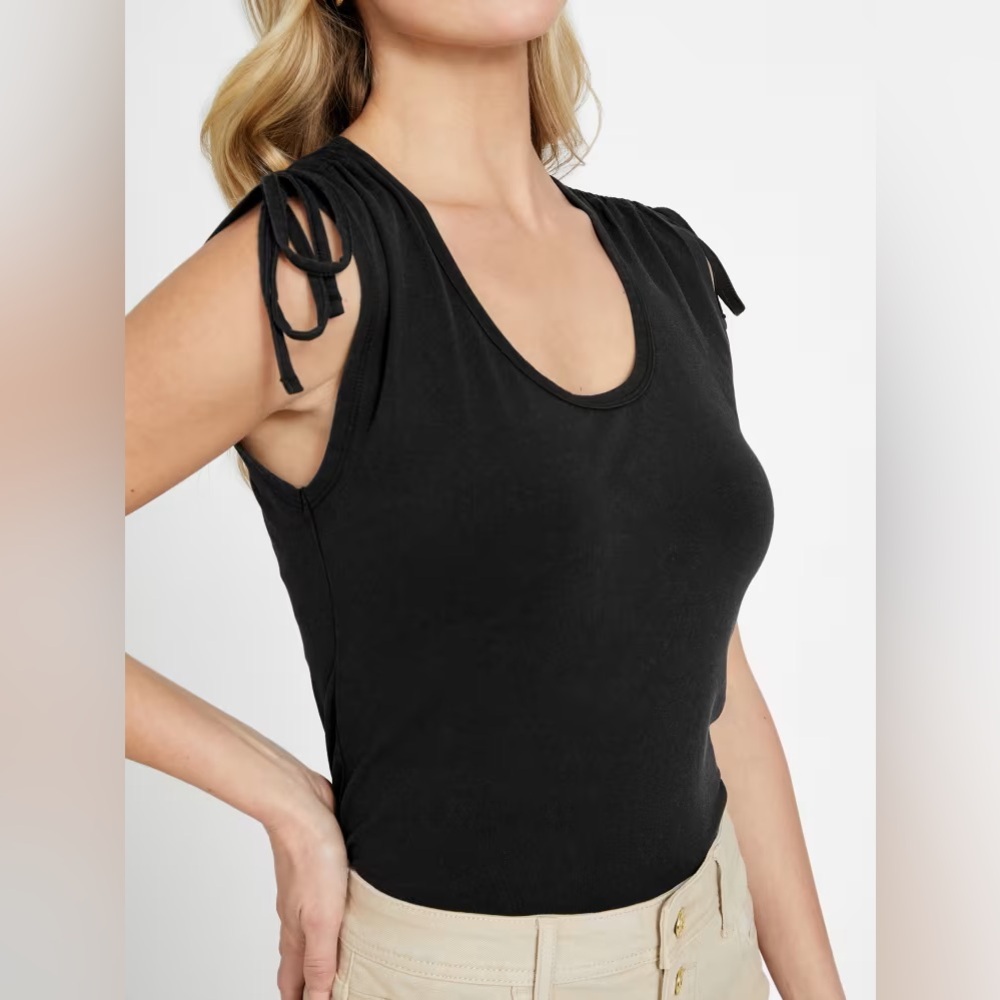 Guess Kenny Tank Black Tie Strap Shoulder Design